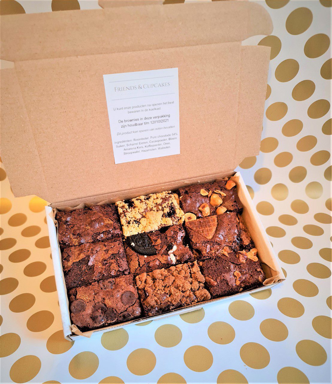 Corroderen geschenk Rationalisatie 9 St. Brownies | Brievenbus cadeau | Brownie Per Post | Cadeau